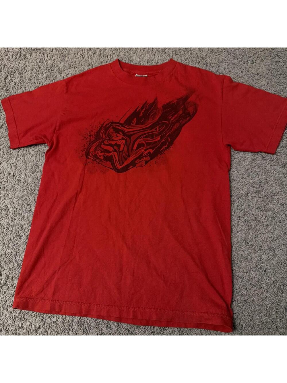 Vintage Fox Racing Motocross MX Y2K Graphic Men’s Red Faded Tee Size M